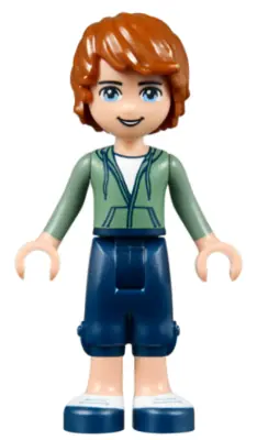 FRND0084:  Friends Julian - Dark Blue Cropped Trousers, Sand Green Hoodie
