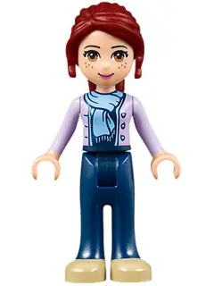 FRND0088:  Friends Mia - Dark Blue Trousers, Medium Lavender Jacket with Scarf
