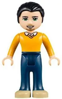 FRND0092:  Friends Luis - Dark Blue Trousers, Bright Light Orange Sweater