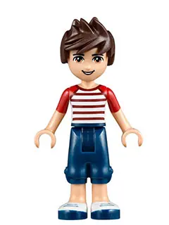FRND0093:  Friends Noah - Dark Blue Cropped Trousers, Red and White Striped Top