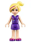 Minifigurka: FRND0096:  Friends Natasha - Dark Purple Skirt, Dark Purple Top with Comb