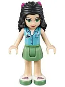 Minifigurka: FRND0099:  Friends Emma - Sand Green Skirt, Medium Azure Top with Cross Logo, Magenta Bow