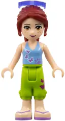 Minifigurka: FRND0101:  Friends Mia - Lime Cropped Trousers, Medium Blue Top with 3 Butterflies, Sunglasses