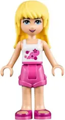 Minifigurka: FRND0102:  Friends Stephanie - Dark Pink Shorts, White Top with Stars