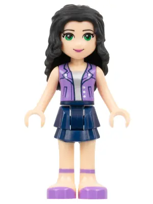 FRND0121:  Friends Emma - Dark Blue Layered Skirt, Medium Lavender Vest