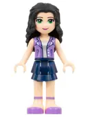 Minifigurka: FRND0121:  Friends Emma - Dark Blue Layered Skirt, Medium Lavender Vest