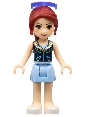 FRND0126:  Friends Mia - Bright Light Blue Skirt, Dark Blue Vest Top, Sunglasses