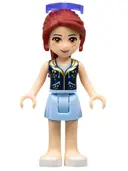 Minifigurka: FRND0126:  Friends Mia - Bright Light Blue Skirt, Dark Blue Vest Top, Sunglasses