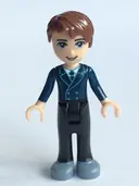 Minifigurka: FRND0129:  Friends David - Black Trousers, Dark Blue Jacket and Tie