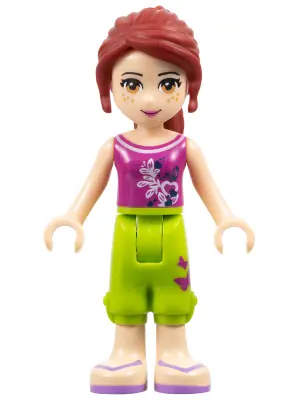 FRND0130:  Friends Mia - Lime Cropped Trousers, Magenta Top