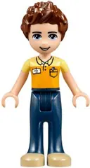 Minifigurka: FRND0138:  Friends Daniel - Dark Blue Trousers, Orange and Bright Light Yellow Polo Shirt