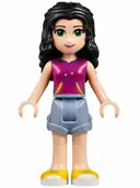 Minifigurka: FRND0149:  Friends Emma - Sand Blue Shorts, Magenta Top with Yellow and Dark Purple Stripes