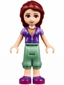 Minifigurka: FRND0150:  Friends Joy - Sand Green Cropped Trousers, Lavender and Dark Purple Vest Top over Bright Light Orange Shirt