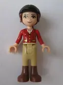 Minifigurka: FRND0158:  Friends Olivia (Light Nougat) - Tan Riding Pants, Red Jacket, Black Riding Helmet