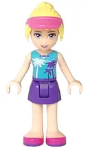 Minifigurka: FRND0161:  Friends Stephanie - Dark Purple Skirt, Medium Azure Top