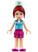 Minifigurka: FRND0174:  Friends Mia - Magenta Layered Skirt, Medium Azure Top with Cross Logo and Nurse Hat