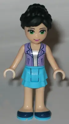 FRND0178:  Friends Iva - Medium Azure Layered Skirt, Lavender Vest Top