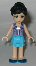 Minifigurka: FRND0178:  Friends Iva - Medium Azure Layered Skirt, Lavender Vest Top