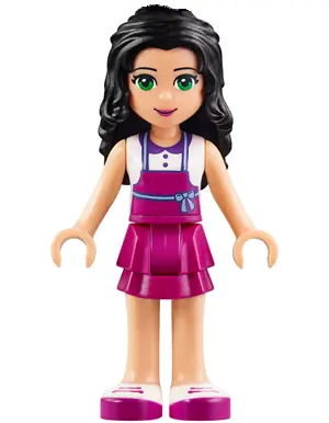 FRND0183:  Friends Emma - Magenta Layered Skirt, White Top with Magenta Apron