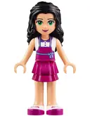 Minifigurka: FRND0183:  Friends Emma - Magenta Layered Skirt, White Top with Magenta Apron