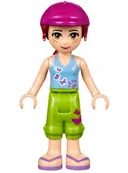 Minifigurka: FRND0189:  Friends Mia - Lime Cropped Trousers, Medium Blue Top with 3 Butterflies, Helmet