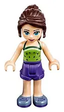 Minifigurka: FRND0193:  Friends Naomi (Light Nougat) - Lime Halter Top with Dark Green Dots, Dark Purple Shorts, Sand Blue Shoes