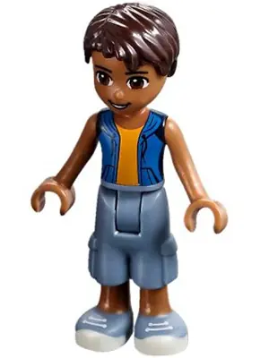 FRND0196:  Friends Robert - Sand Blue Long Shorts, Blue Sleeveless Hoodie