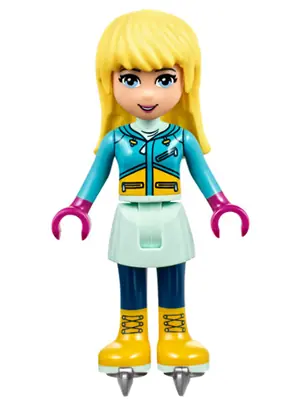 FRND0217:  Friends Stephanie - Light Aqua Skirt, Dark Azure Top, Ice Skates