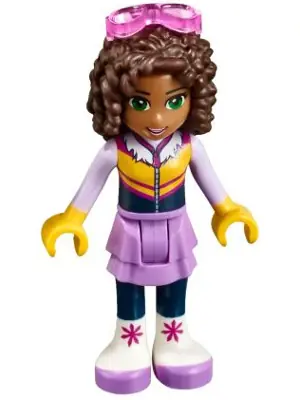 FRND0219:  Friends Andrea - Medium Lavender Skirt, Ski Vest, Glasses