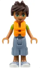 Minifigurka: FRND0231:  Friends Liam - Sand Blue Long Shorts, Lime and Yellow T-Shirt, Life Jacket