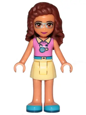 FRND0235:  Friends Olivia (Nougat) - Bright Light Yellow Skirt, Dark Pink Top