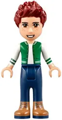 Minifigurka: FRND0237:  Friends Daniel - Brown Boots, Dark Blue Jeans, White and Green Top