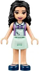 Minifigurka: FRND0239:  Friends Emma - Light Aqua Skirt, Medium Lavender Top with Light Aqua Apron