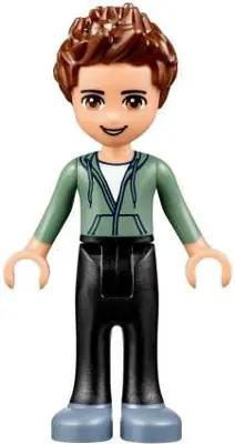 FRND0240:  Friends Ethan - Black Trousers, Sand Green Hoodie