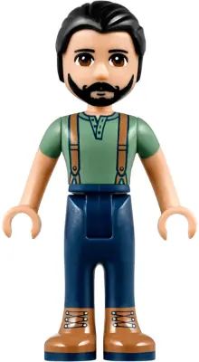 FRND0243:  Friends Steve - Dark Blue Pants, Sand Green Top
