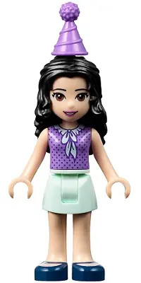 FRND0245:  Friends Emma - Light Aqua Skirt, Medium Lavender Top and Party Hat
