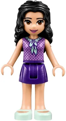 FRND0248:  Friends Emma - Dark Purple Skirt, Medium Lavender Top, Light Aqua Shoes