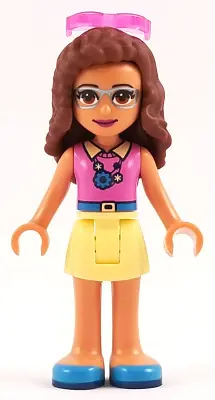 FRND0263:  Friends Olivia (Nougat) - Bright Light Yellow Skirt, Dark Pink Top, Sunglasses