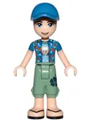 Minifigurka: FRND0272:  Friends Zack - Sand Green Cropped Trousers, Blue Shirt over Medium Blue T-Shirt, Blue Cap with Hole