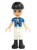 Minifigurka: FRND0286:  Friends Zack - White Riding Pants, Blue Shirt over Medium Blue T-Shirt, Black Construction Helmet