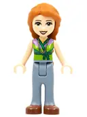 Minifigurka: FRND0287:  Friends Ann - Sand Blue Trousers, Lime Top with Necklace