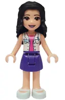 Minifigurka: FRND0302:  Friends Emma - Dark Purple Skirt, White Blouse with ID Card