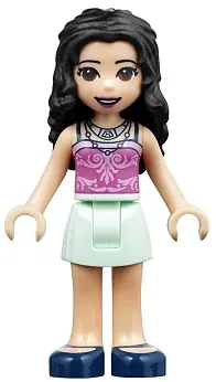 FRND0309:  Friends Emma - Light Aqua Skirt, Dark Pink Top