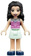 Minifigurka: FRND0309:  Friends Emma - Light Aqua Skirt, Dark Pink Top