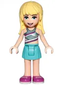 Minifigurka: FRND0314:  Friends Stephanie - Medium Azure Skirt, Striped Top