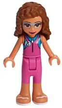 Minifigurka: FRND0316:  Friends Olivia (Nougat) - Dark Pink Wetsuit