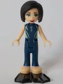 Minifigurka: FRND0322:  Friends Kacey - Dark Blue and Sand Green Wetsuit, Black Flippers
