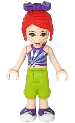 FRND0326:  Friends Mia - Lime Cropped Trousers, Striped Top, Bow