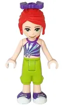 Minifigurka: FRND0326:  Friends Mia - Lime Cropped Trousers, Striped Top, Bow