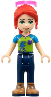 FRND0328:  Friends Mia - Dark Blue Trousers, Lime Top, Red Hair, Sunglasses